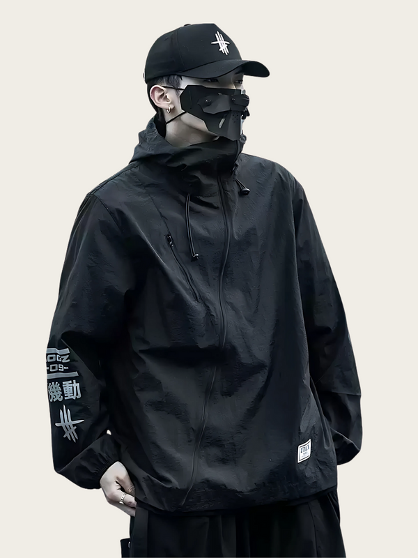 Cipher Asymmetrical Techwear Japanese Hoodie