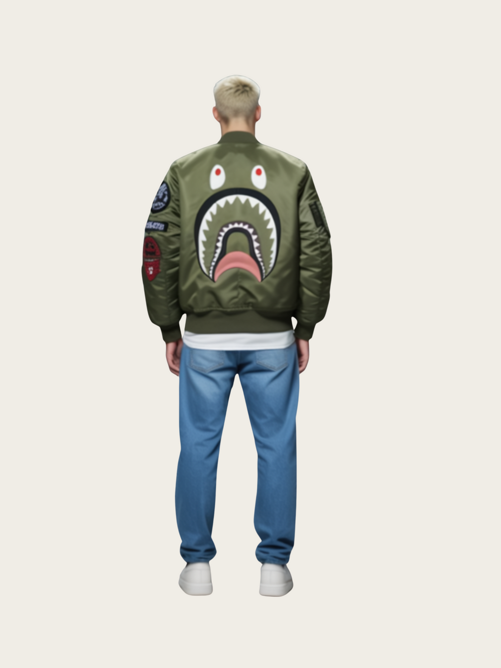 Embroidered Abstract Face Japanese Jacket