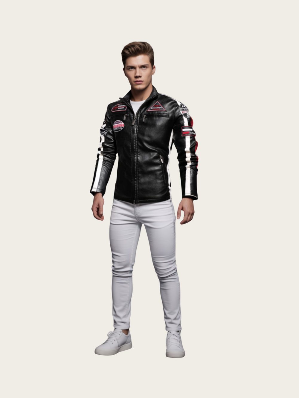 Racing-Inspired Leather Jacket – Moto Streetwear Edition