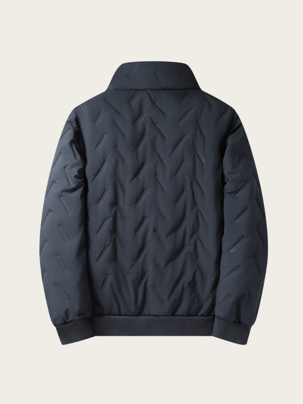 Fleece-Lined Winter Bomber Jacket – Rib-Trim Layer