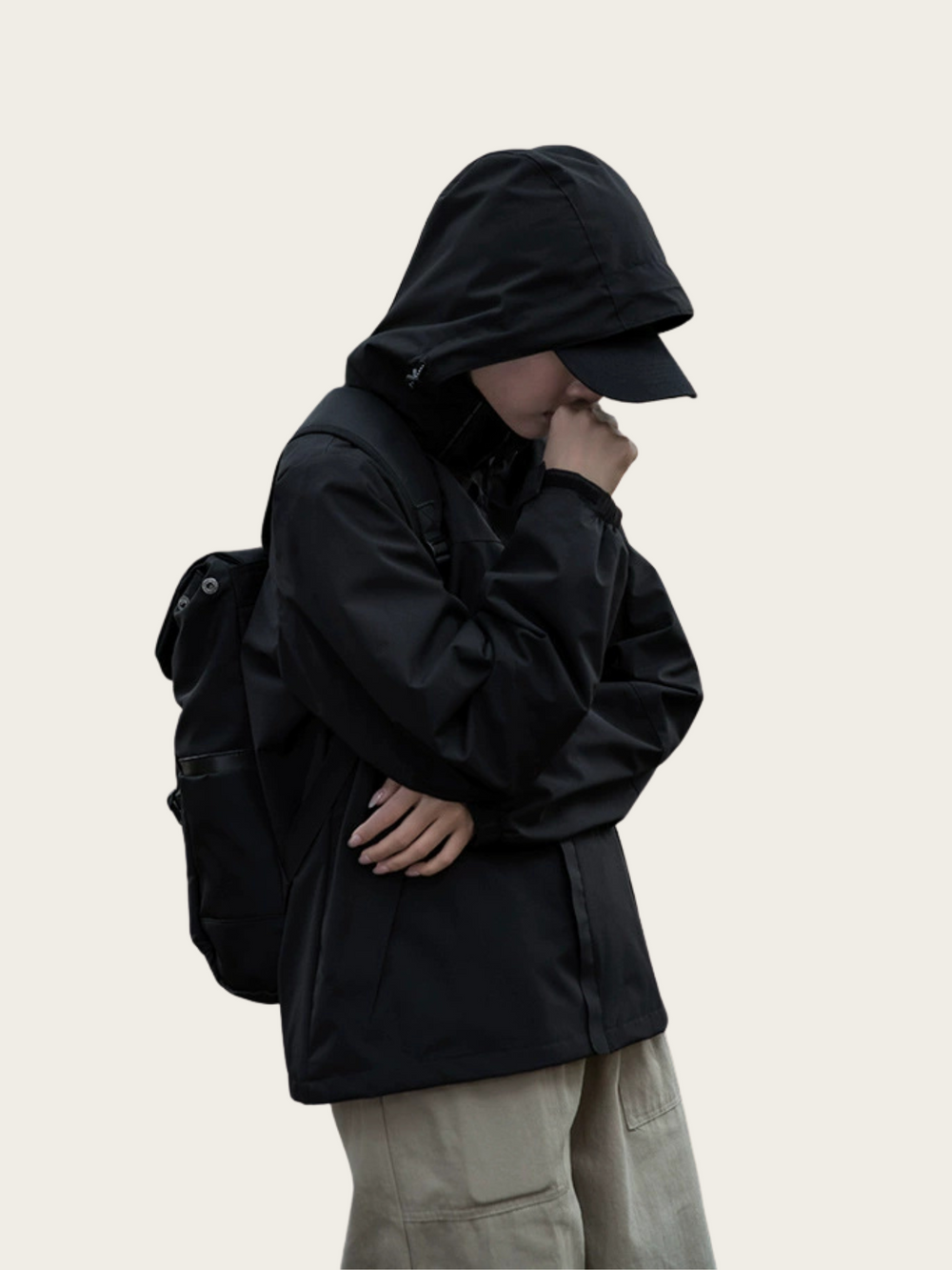 Men's Color Block Hooded Waterproof Outdoor Jacket