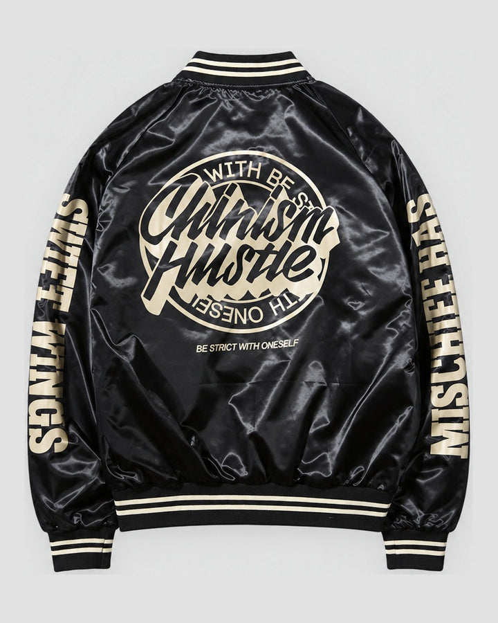Script Badge Varsity Bomber Jacket