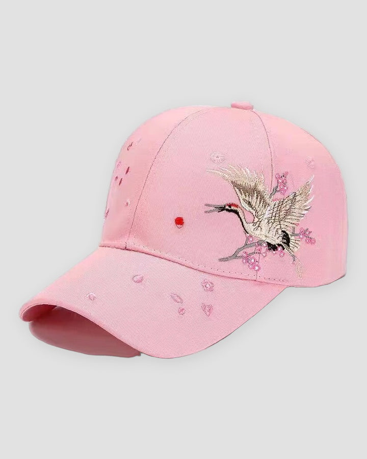 Crane Embroidered Baseball Cap