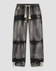 Men's Banded Tie-Dye Straight Jeans with Drawstring Waist, front view, product photo