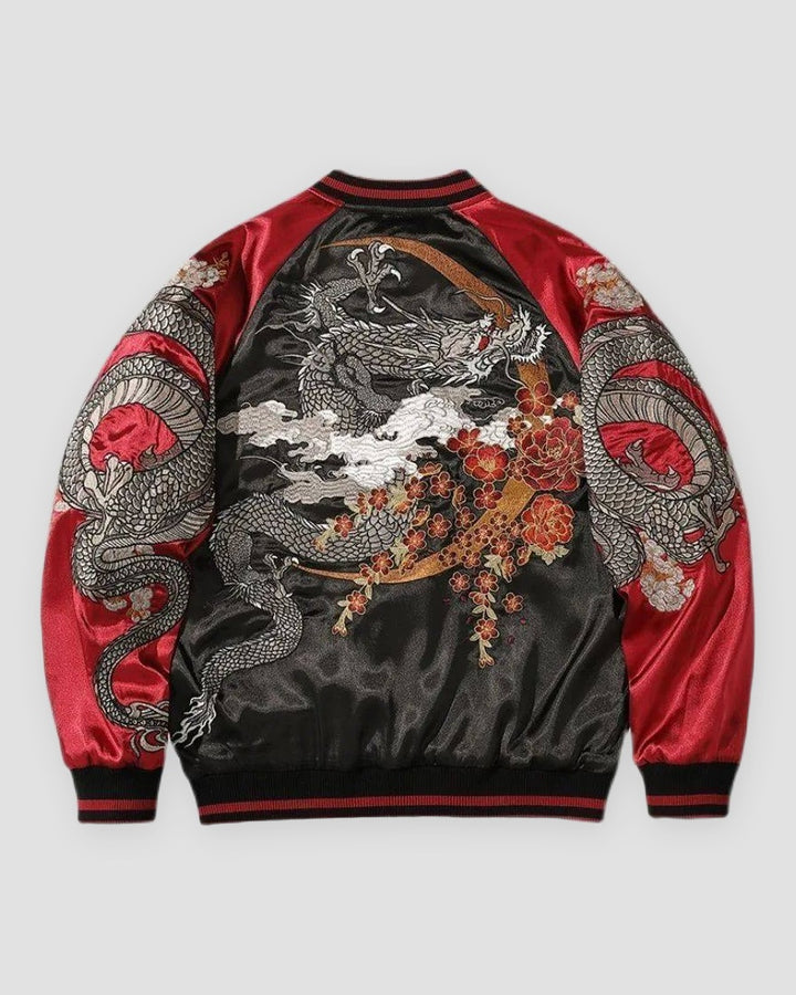 Dragon Embroidered Bomber Jacket