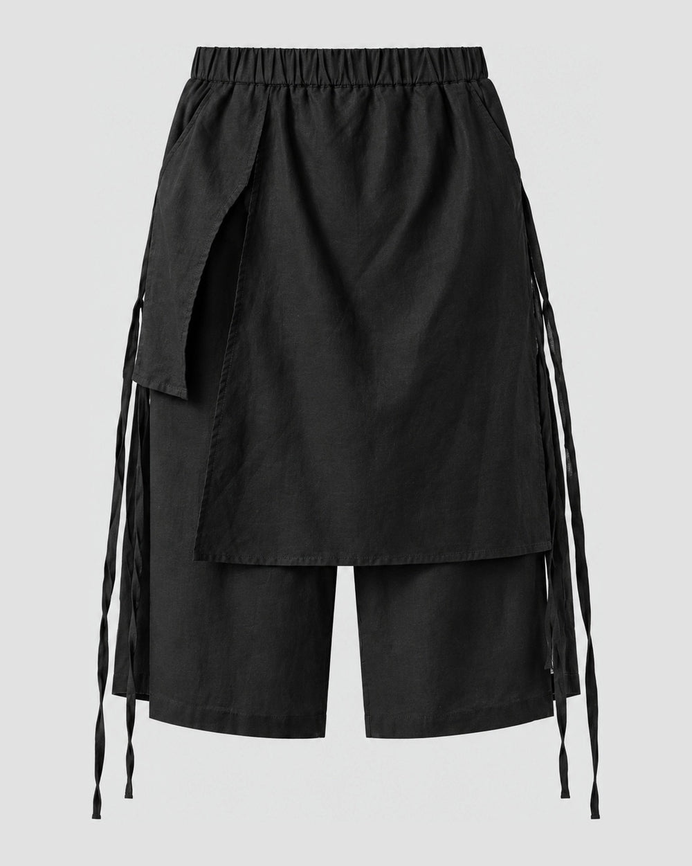 Layered Wrap Wide-Leg Pants, front view, product photo