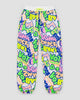 Neon Graffiti Print Jogger Pants, front view, product photo