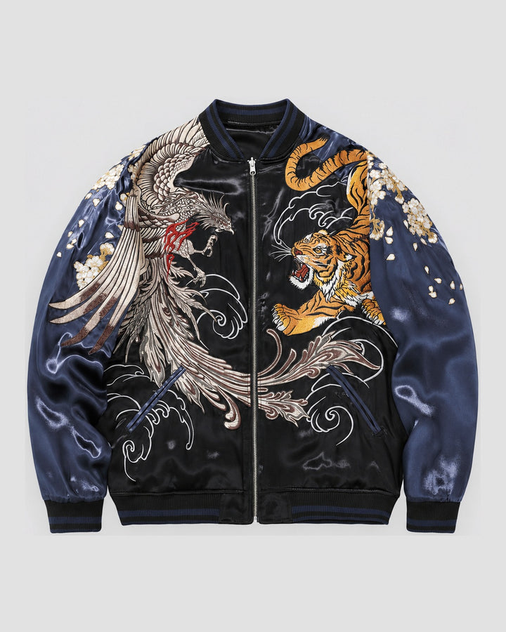 Reversible Phoenix and Tiger Embroidered Souvenir Jacket