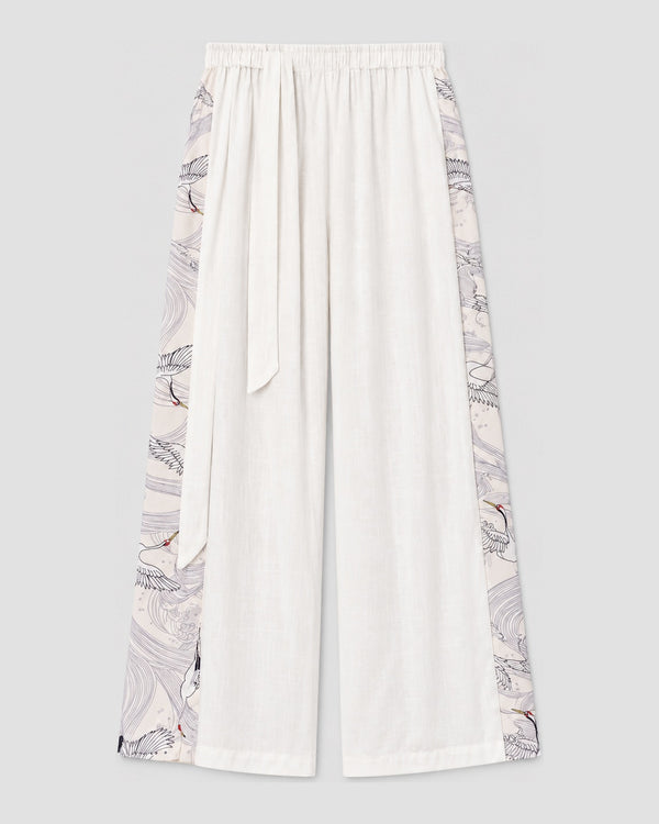 Crane Wave Side-Panel Wide-Leg Pants, front view, product photo