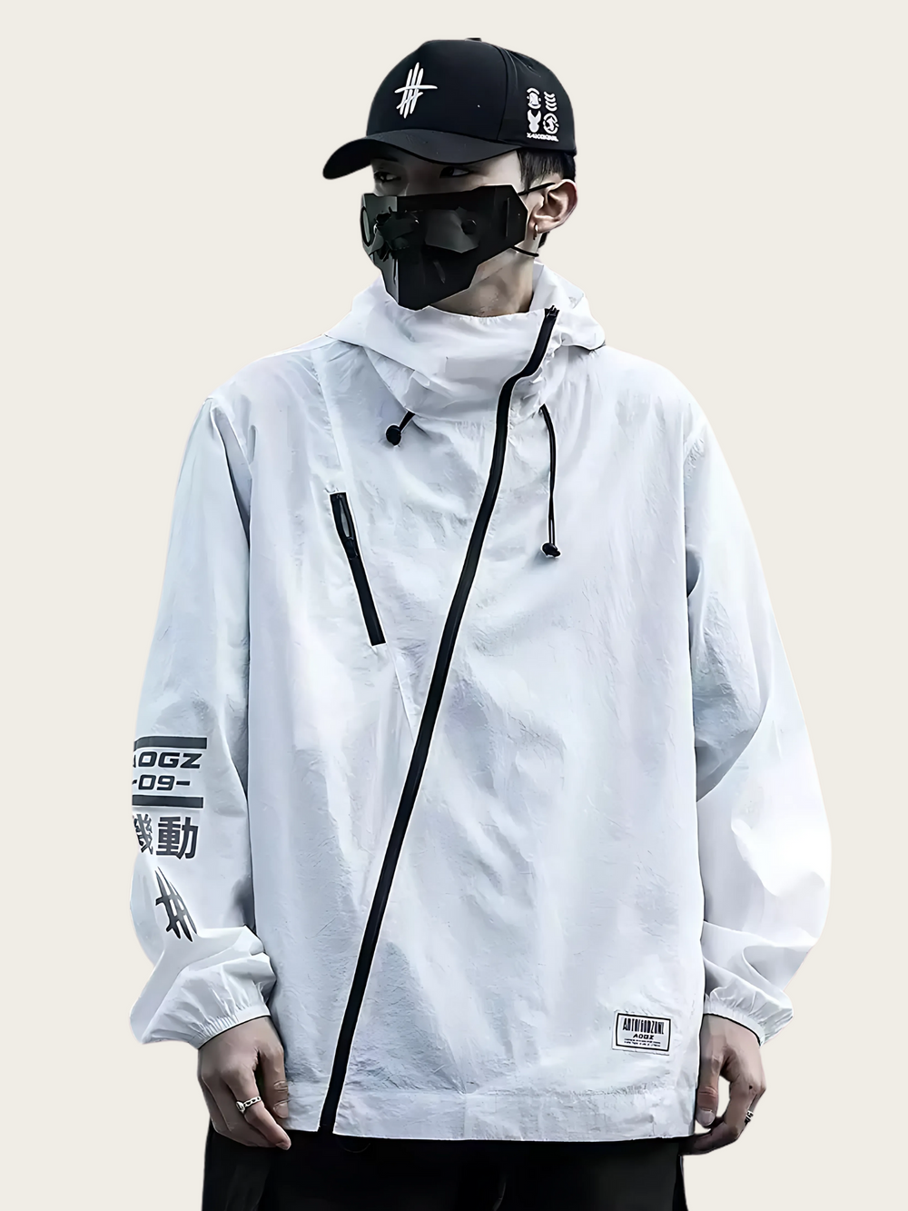 Cipher Asymmetrical Techwear Japanese Hoodie
