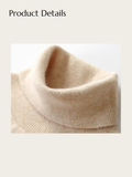 Turtleneck Elegant Comfort Japanese Sweater - #ffc0cb:Pink