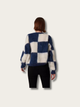 Checkered Chic Mohair Japanese Sweater - Blue