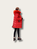 Winter Luxe Fur-Trimmed Puffer Coat - L