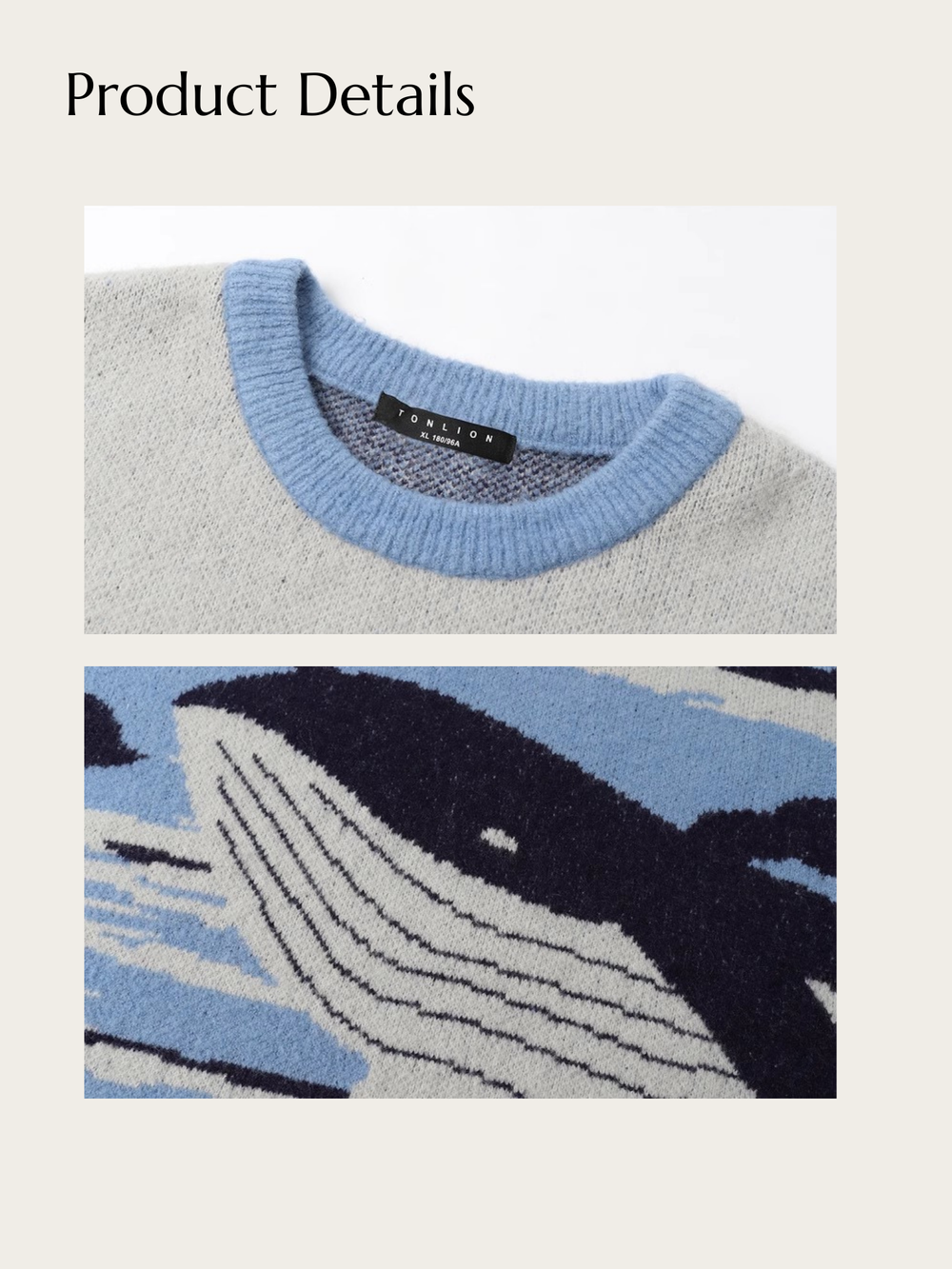 Ocean Voyager Whale Knit Sweater - #c3effd:Sea Blue