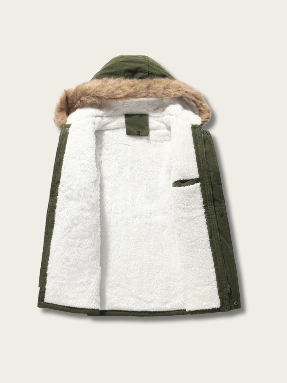 Expedition Explorer Wool Parka Jacket - #f5f5dc:Beige