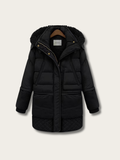 Arctic Elegance Wool Parka Jacket - #000000:Black
