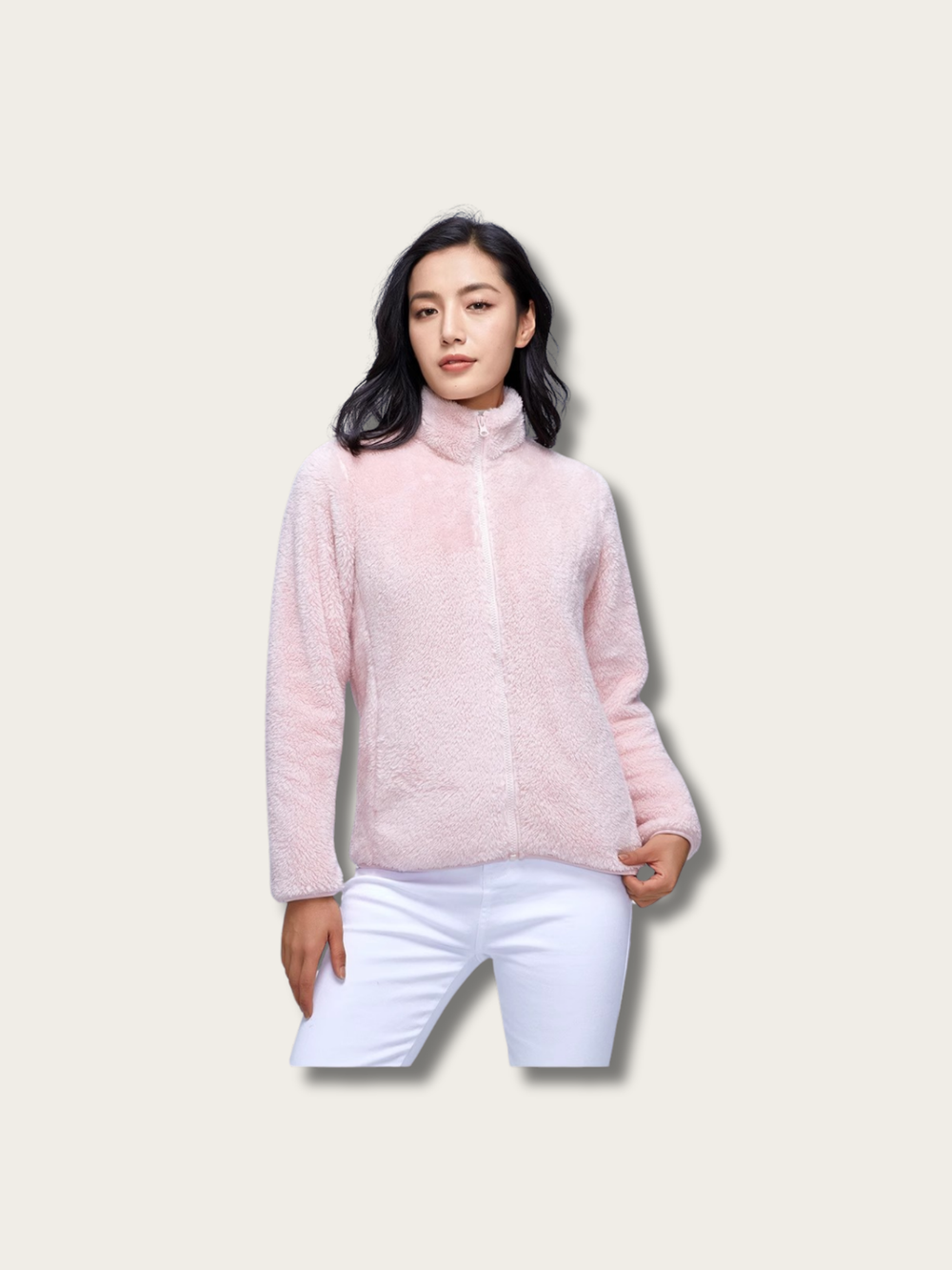 Cozy Wool Women's Jacket - #d3d3d3:Light Gray