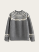 Minimalist Nordic Knit Sweater - #808080:Gray