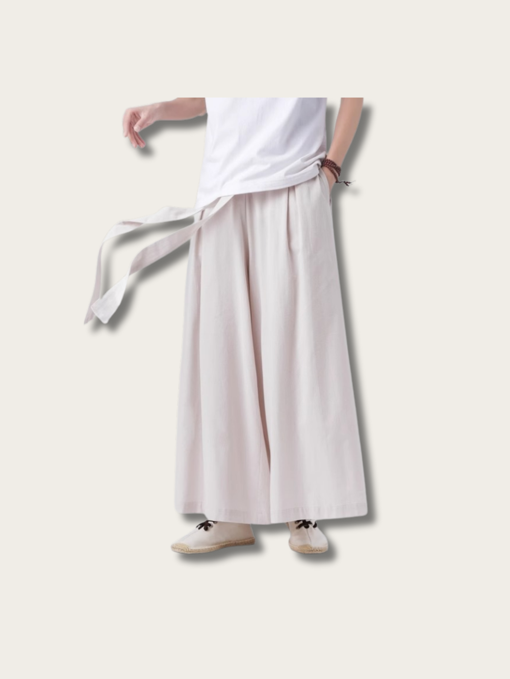 Zenith Flow Wide-Leg Linen Pants - Medium