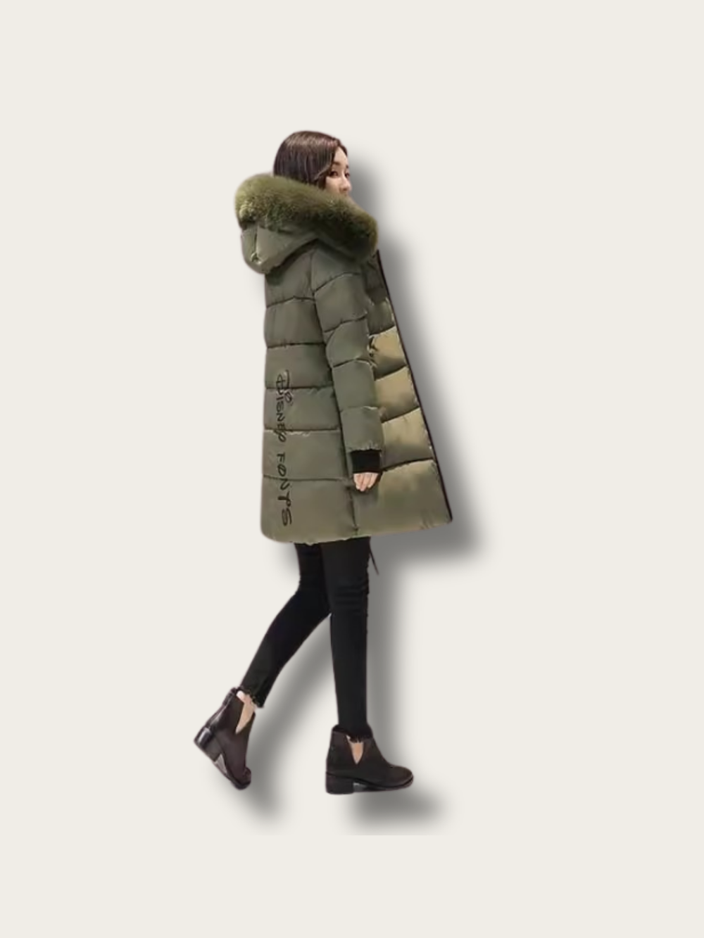 Winter Luxe Fur-Trimmed Puffer Coat - M