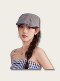Blushing Bow Flat Cap - #000000:Black
