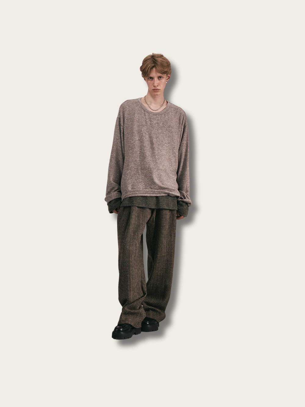 Houndstooth Heritage Wool Pants - Large