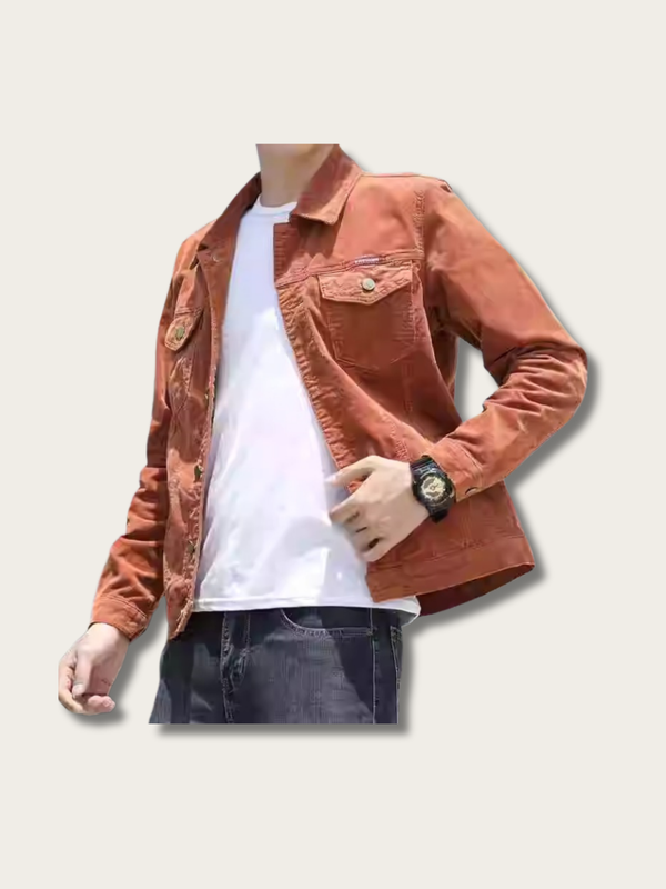 Vintage Canvas Casual Jacket - #f5f5dc:Beige