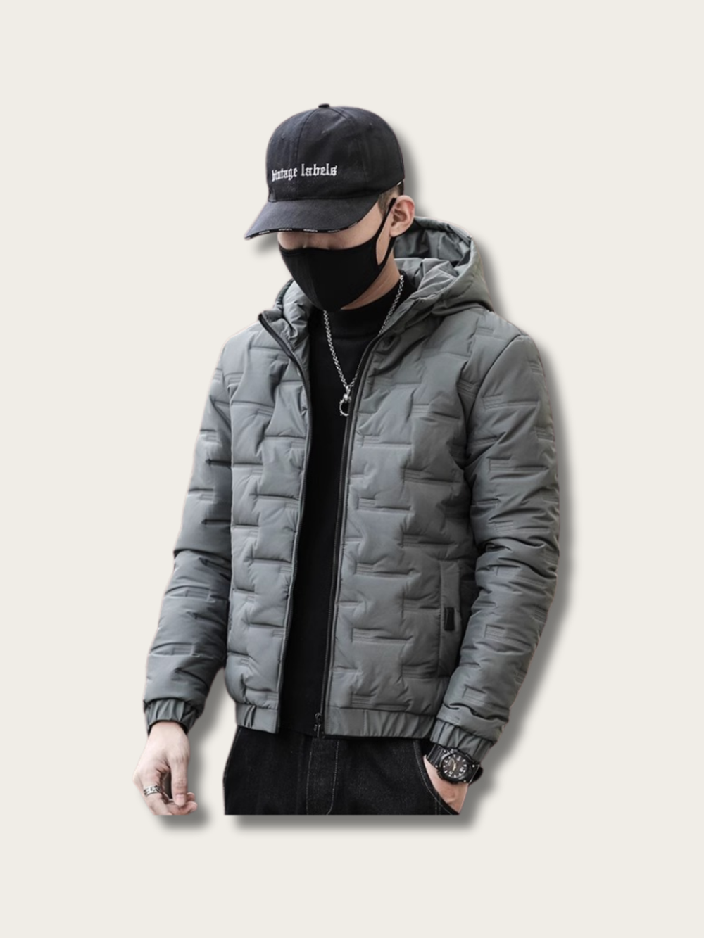 Metro Edge Quilted Puffer Jacket - M