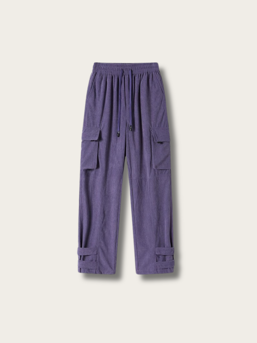 Strap Cuff Corduroy Cargo Pants - Small