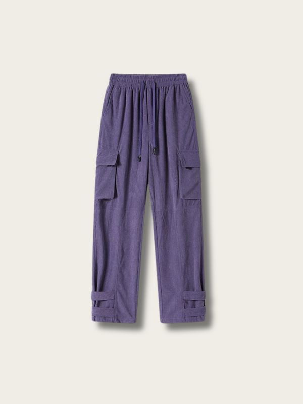 Strap Cuff Corduroy Cargo Pants - Small