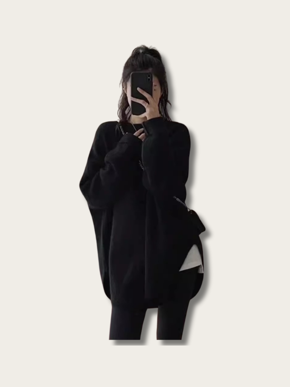 Lux Comfort Oversized Sweater - black:Black