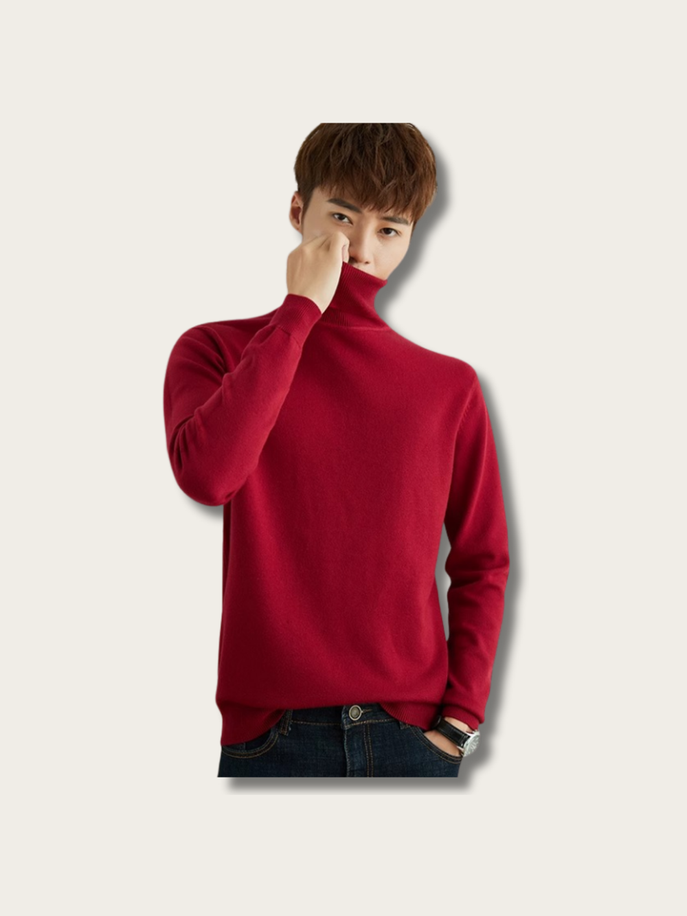 Turtleneck Elegant Comfort Japanese Sweater - #ffc0cb:Pink