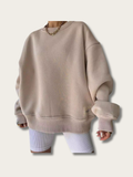 Creamy Comfort Japanese Sweatshirt - Light Brown