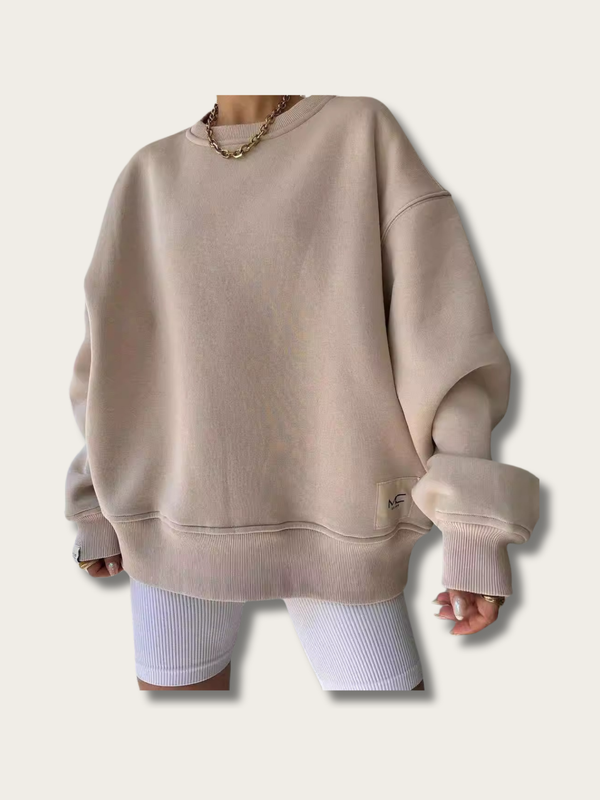 Creamy Comfort Japanese Sweatshirt - Light Brown
