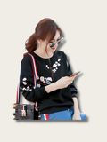 Blossom Aviary Sweatshirt - black:Black