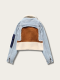 Urban Edge Shearling Denim Jacket - #00008b:Dark Blue