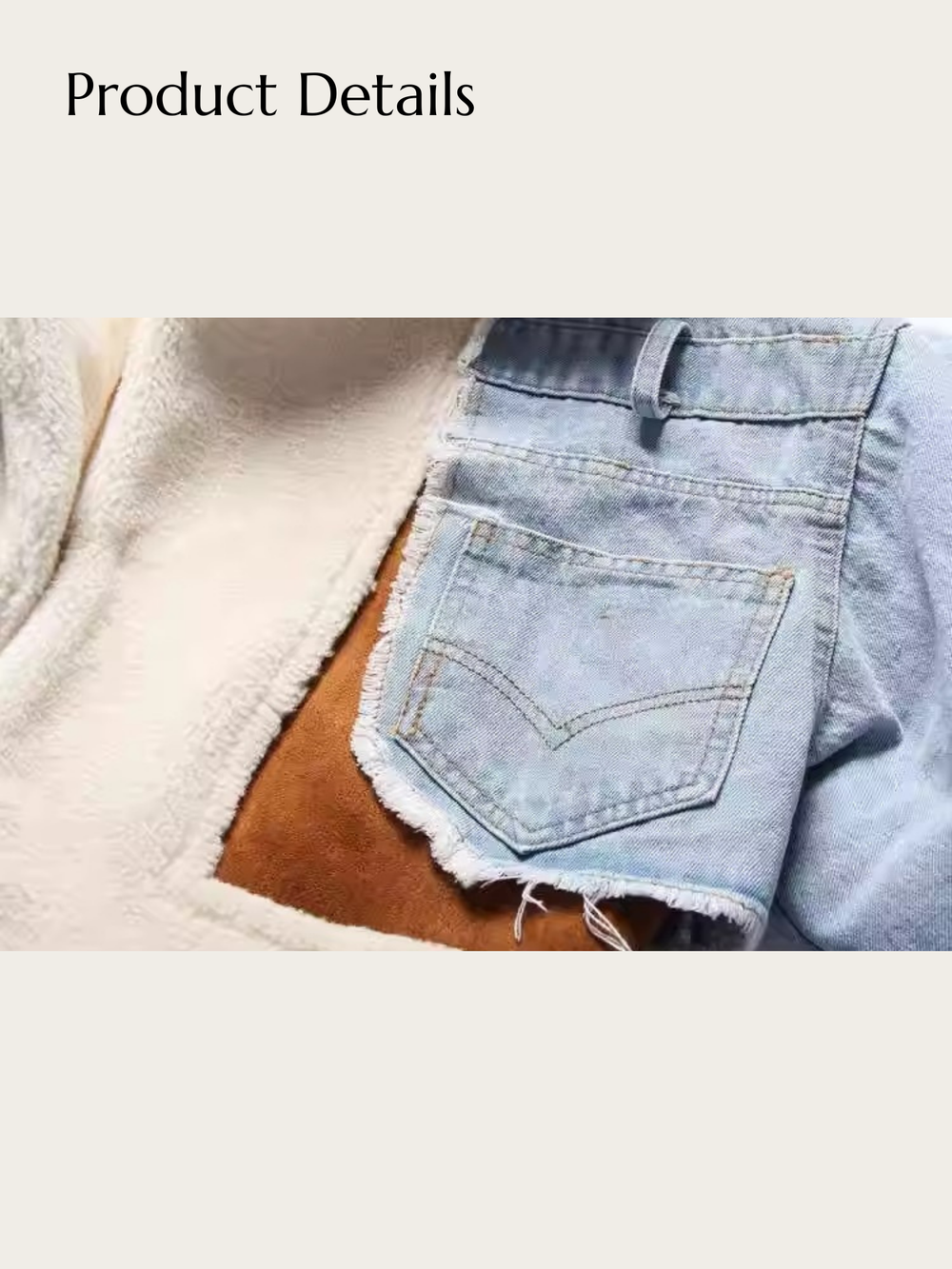 Urban Edge Shearling Denim Jacket - #808080:Gray