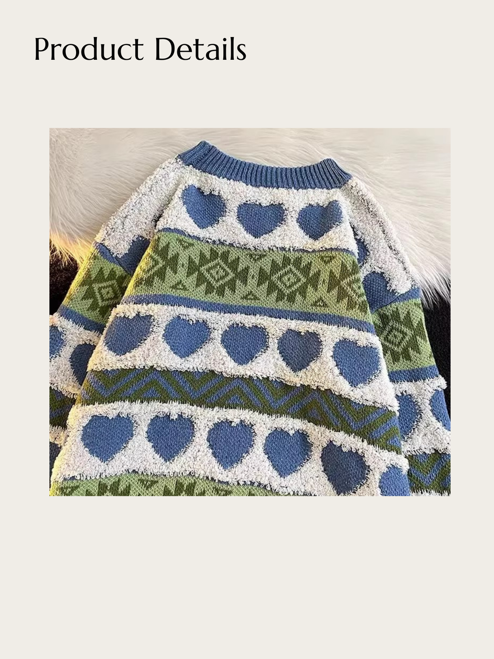 Heartwarming Harmony Knit Sweater - #0000ff:Blue