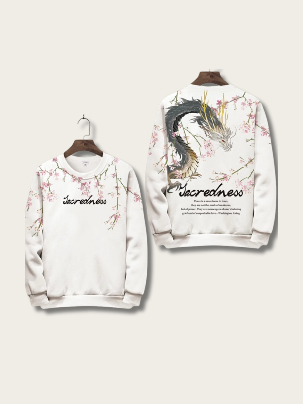 Sacred Dragon Blossom Sweatshirt - black:Black