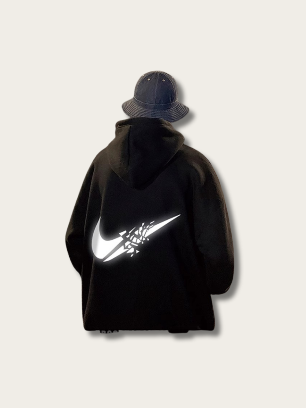 Shattered Swoosh Glow Hoodie - black:Black