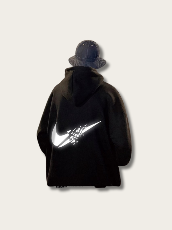 Shattered Swoosh Glow Hoodie - black:Black