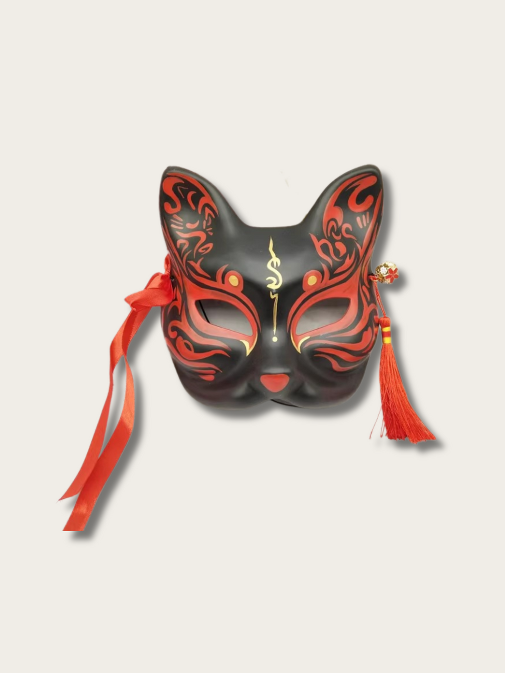 Enigmatic Foxfire Elegance Mask Series - Ember Flow Foxfire Mask