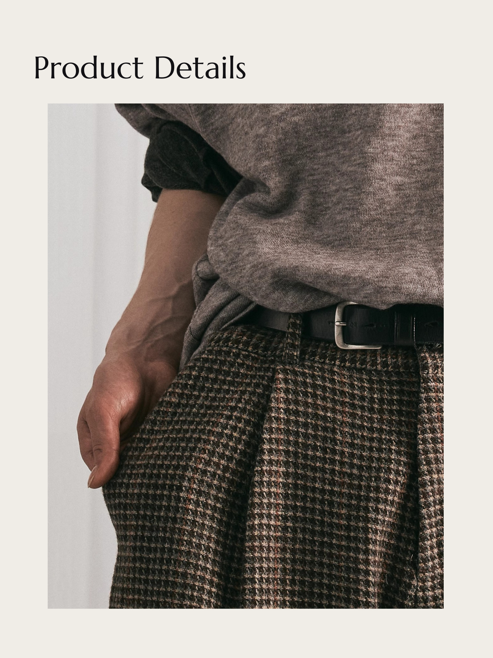 Houndstooth Heritage Wool Pants - XL