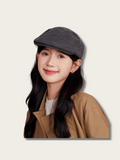 Classic Elegance Flat Cap - #000000:Black