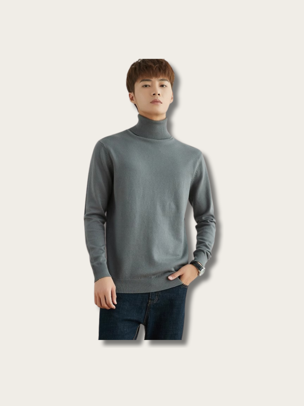 Turtleneck Elegant Comfort Japanese Sweater - #ffc0cb:Pink
