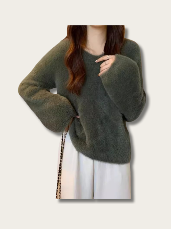 Fuzzy Dream Japanese Sweater - Green