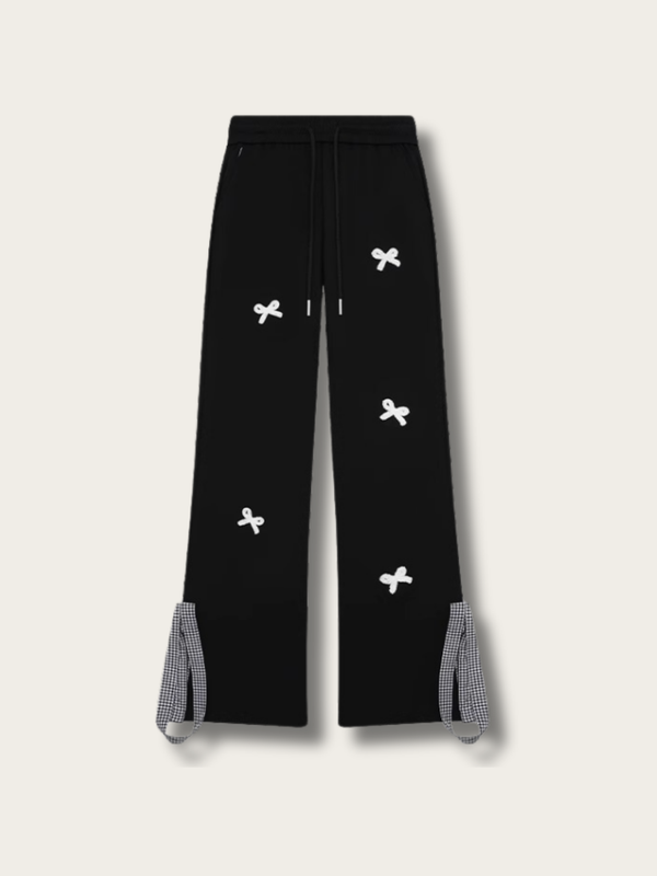 Bow Charm Layered Lounge Pants - Small