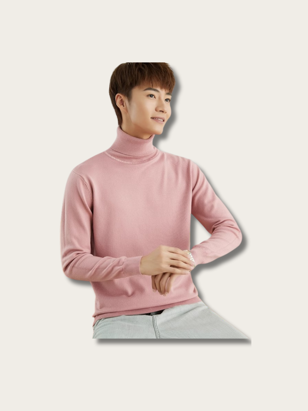 Turtleneck Elegant Comfort Japanese Sweater - #945536:Brown