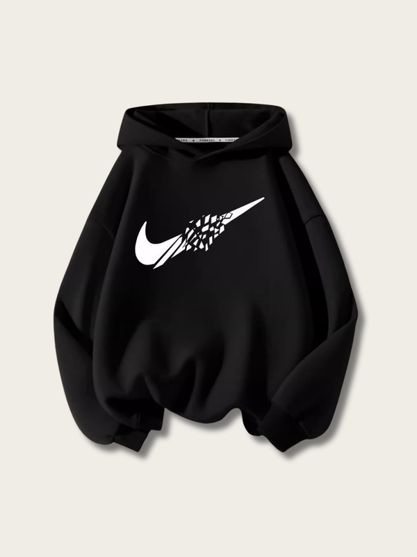 Shattered Swoosh Glow Hoodie - black:Black