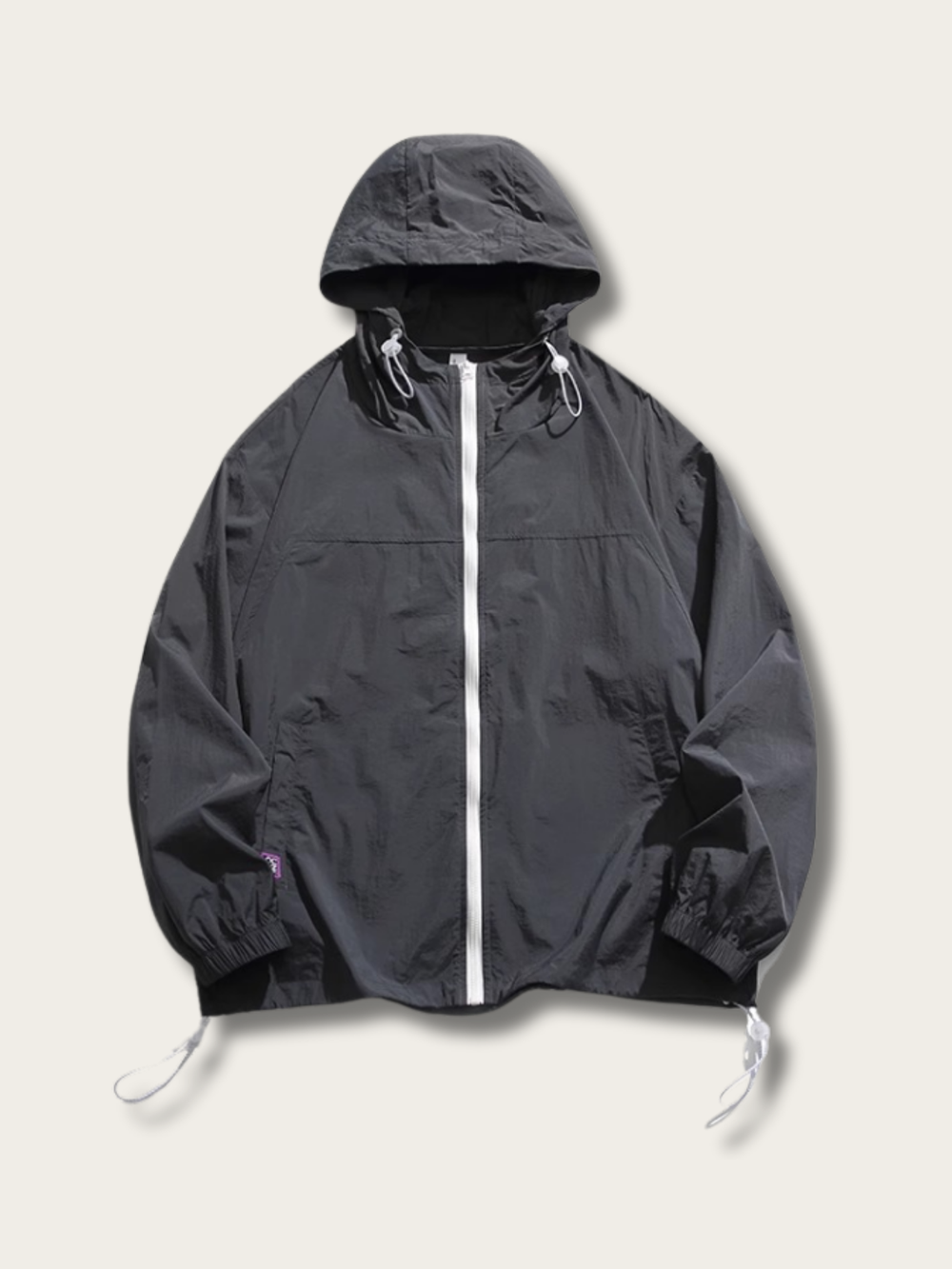 BreezeGuard Hooded Windbreaker - #000000:Black
